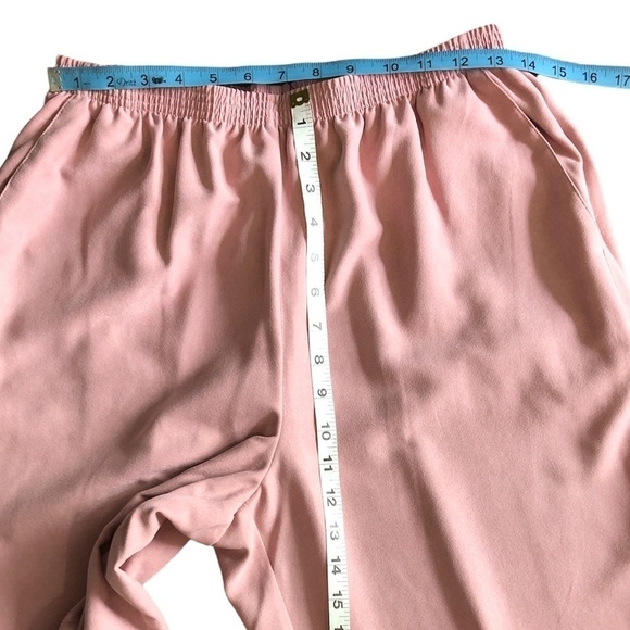 ALFRED DUNNER Pants(2) Women's Size 12 Pink Blue High Waist Faux Suede Pull-On - Picture 6 of 16